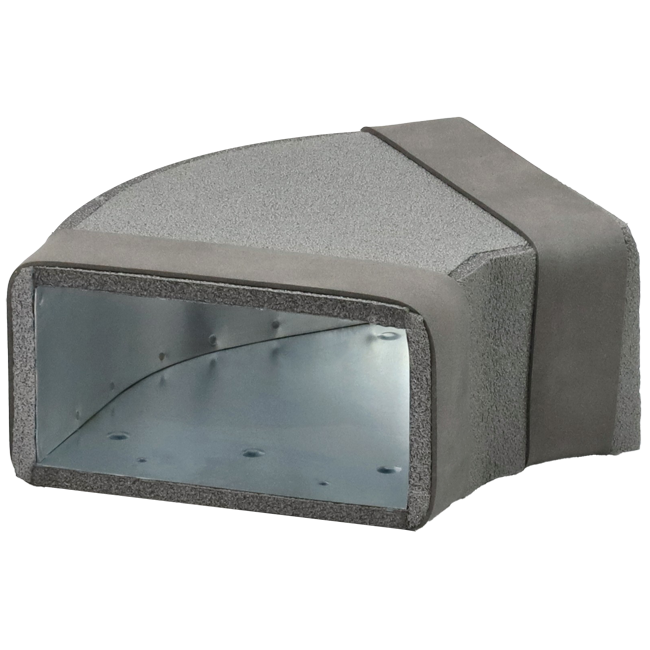 Thermoduct pour-in bøjning 45 grader 300x80 mm vandret