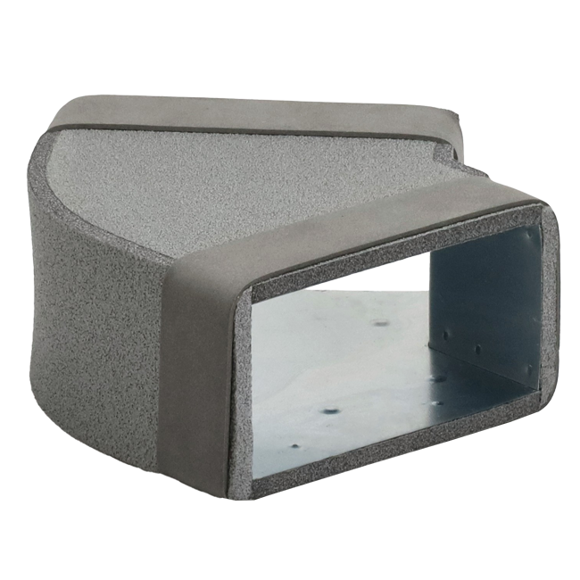 Thermoduct pour-in bøjning 45 grader 300x80 mm vandret