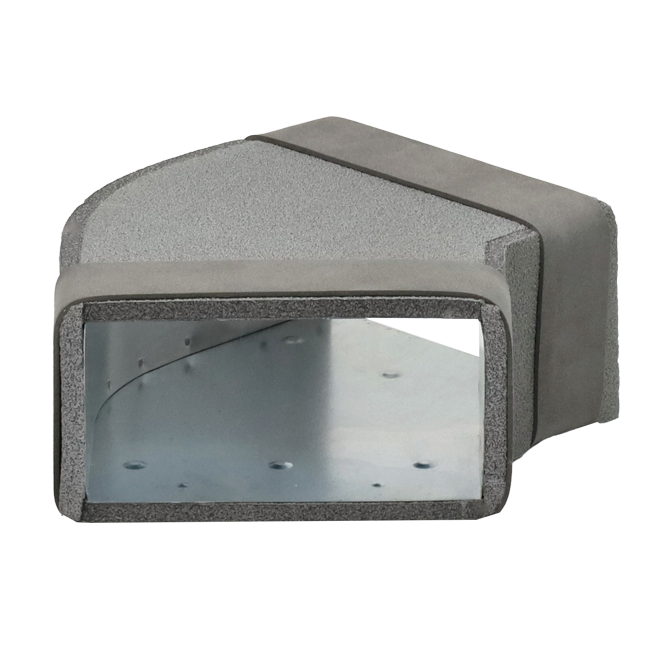 Thermoduct pour-in bøjning 45 grader 300x80 mm vandret