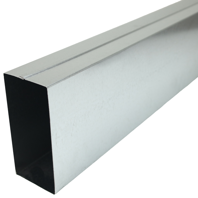 Galvaniseret indstøbt kanal 220x80 mm efter længde 1500 mm