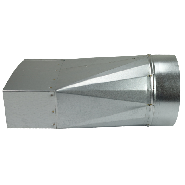 Adapter 220x80 mm til diameter 150 mm til kanalføring