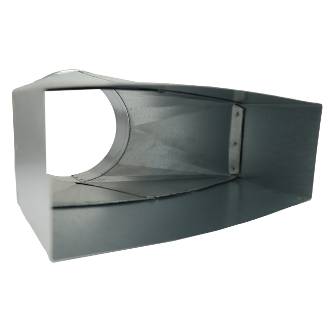 Adapter 220x80 mm til diameter 150 mm til kanalføring