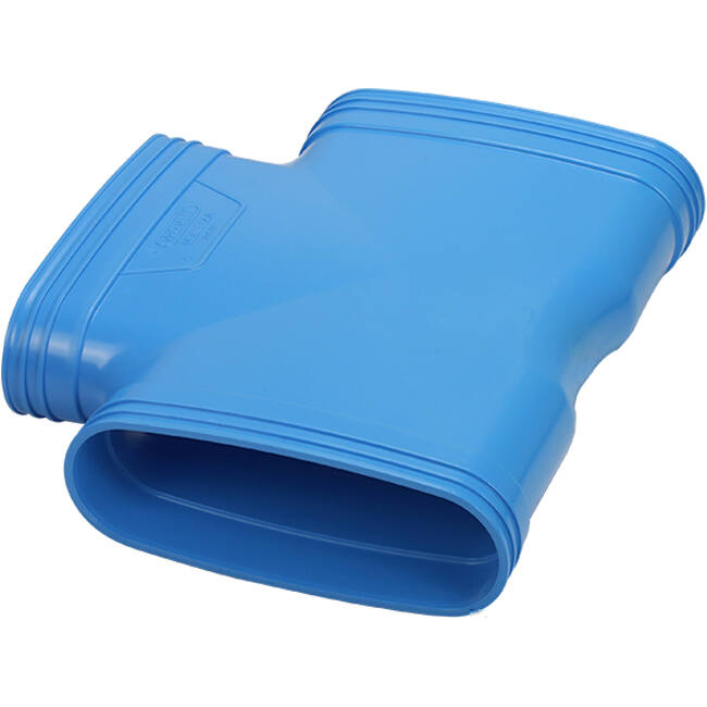 Wavin Ventiza T-stykke 90 grader PVC oval 195x80 mm M/M/M