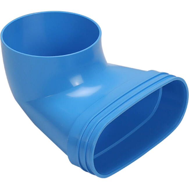 Wavin Ventiza Endestykke 90° grader PVC oval 195x80x100 mm med diameter 125 mm M/M