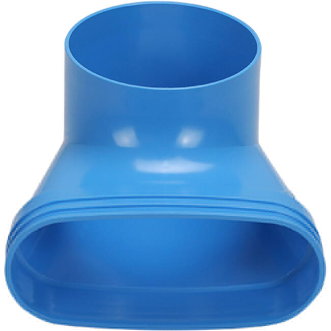 Wavin Ventiza Endestykke 90° grader PVC oval 195x80x100 mm med diameter 125 mm M/M