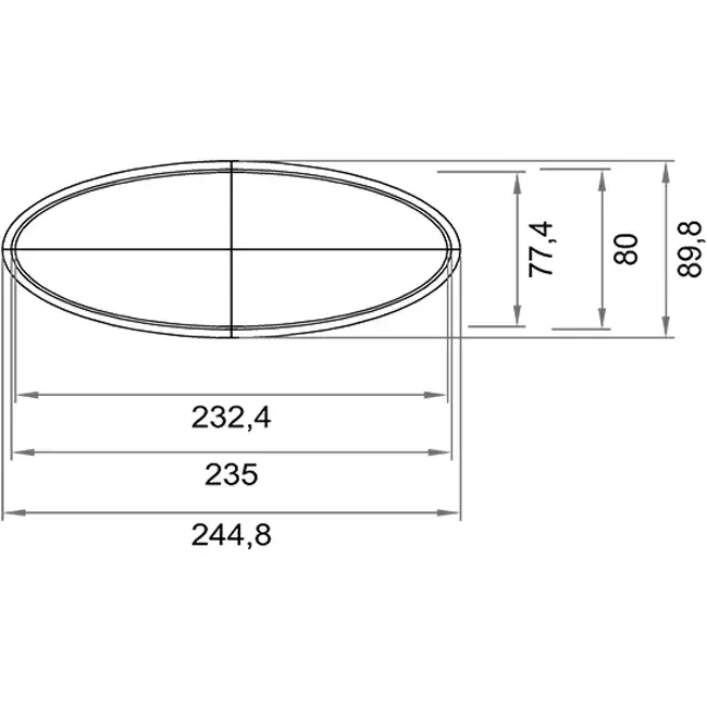 Wavin Ventiza endekappe PVC oval kanal 235x80 mm