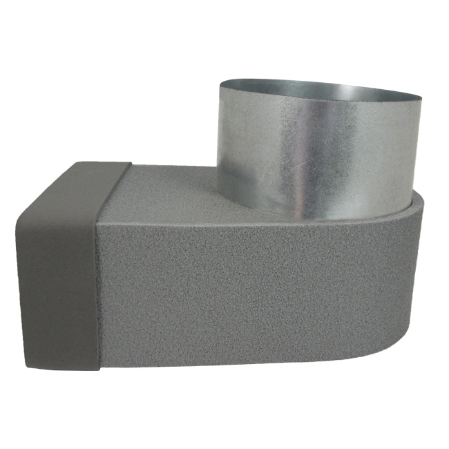 Thermoduct-krave 170 mm x 80 mm til diameter 150 mm til kanalføring