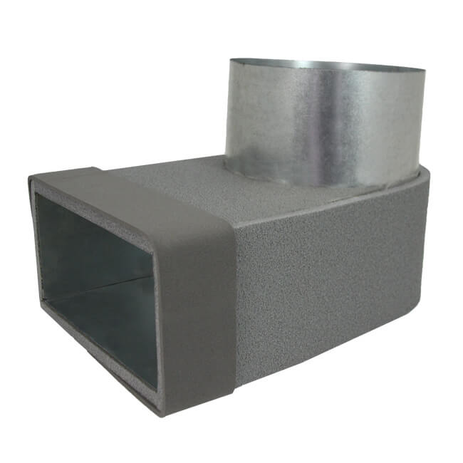 Thermoduct lepe hjørnestykke enkelt symmetrisk 220x80 mm til diameter 150 mm