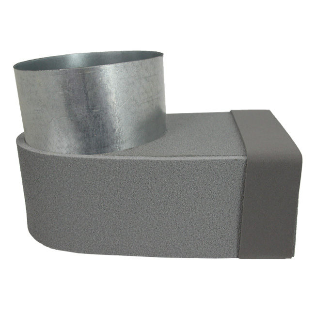 Thermoduct lepe hjørnestykke enkelt symmetrisk 220x80 mm til diameter 160 mm