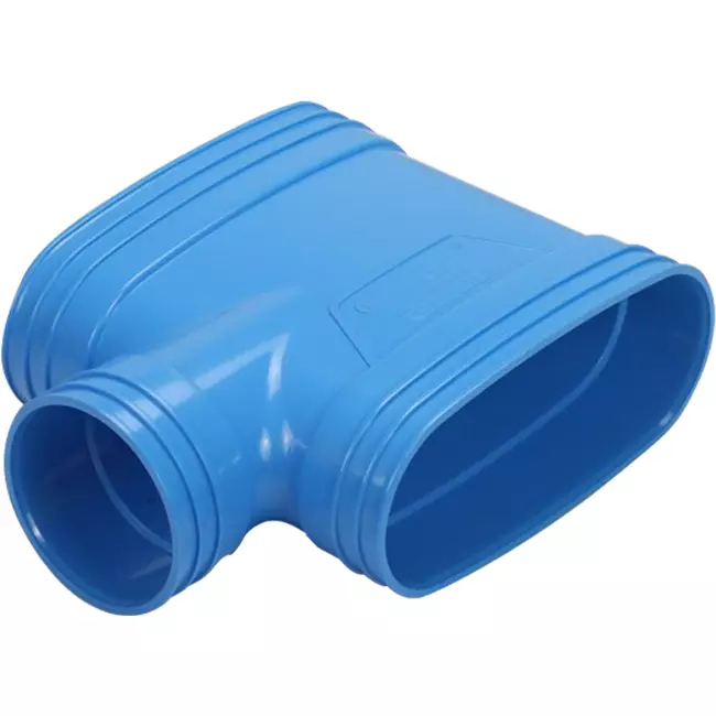 Wavin Ventiza T-stykke PVC oval 195x80 mm M/M/M