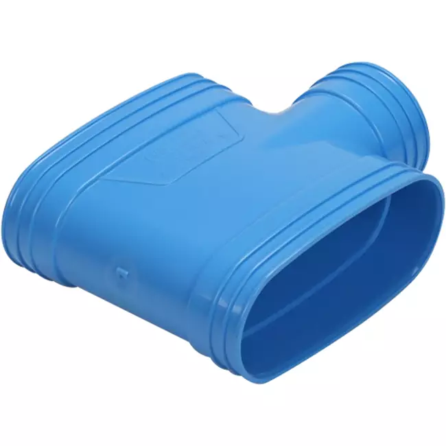 Wavin Ventiza T-stykke PVC oval 195x80 mm M/M/M