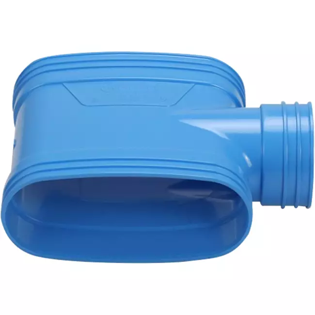 Wavin Ventiza T-stykke PVC oval 195x80 mm M/M/M