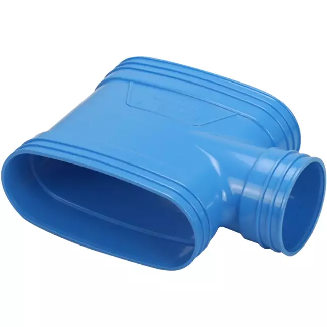 Wavin Ventiza T-stykke PVC oval 195x80 mm M/M/M