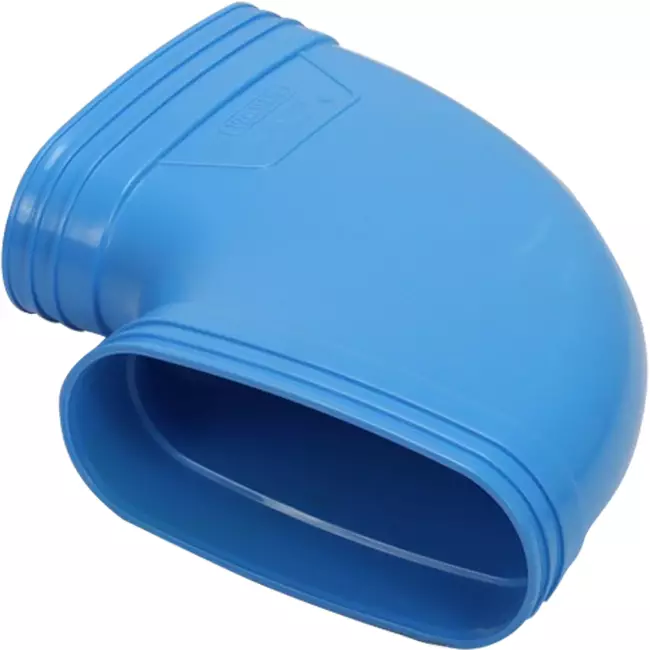 Wavin Ventiza Bøjning 90 grader PVC oval 195x80 mm horisontal M/M