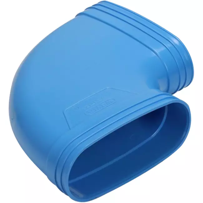 Wavin Ventiza Bøjning 90 grader PVC oval 195x80 mm horisontal M/M