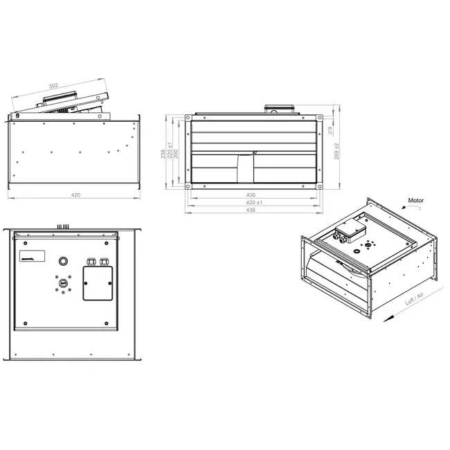 Energieffektiv centrifugalventilator til kanaler - KVR 4020 EC 32
