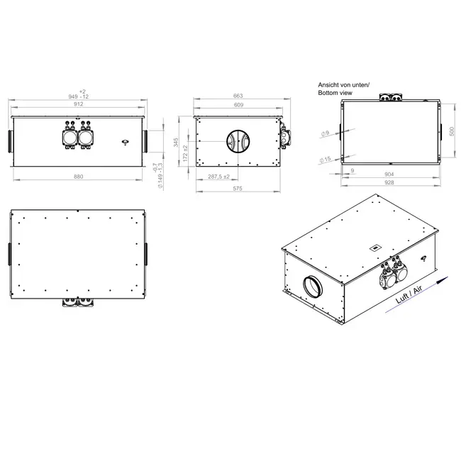 Rørventilator 150 mm isoleret energieffektiv - EM DUO 150 EC K 01