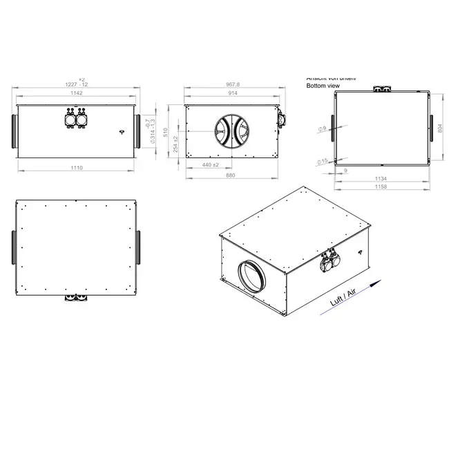 Rørventilator 280 mm isoleret energieffektiv - EM DUO 280 EC K 01