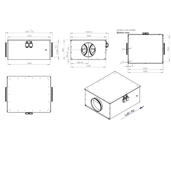 Rørventilator 400 mm isoleret energieffektiv - EM DUO 400 EC K 01