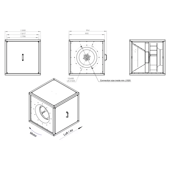 Motor til kasseventilator udendørs luftstrøm - MPC T 630 D4 K01