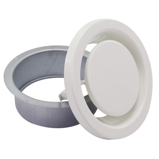 Ventilationsudblæsningsventil 160 mm med metalfjedre - EAV-C160 RAL9010