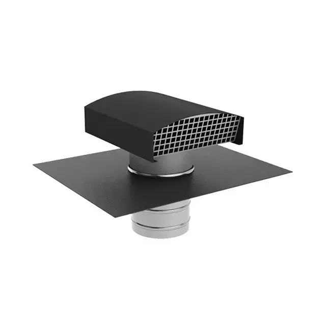 Econox CTM-ventilationshætte 200 mm i aluminium, antracit, med regnkrave