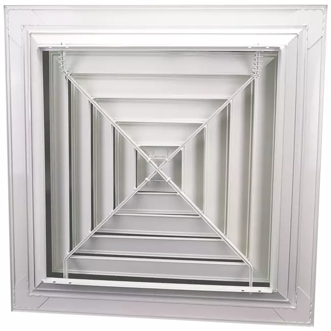 Lamelluftfordeler til loft med 4-vejs luftfordeling – MDCD4-300/445