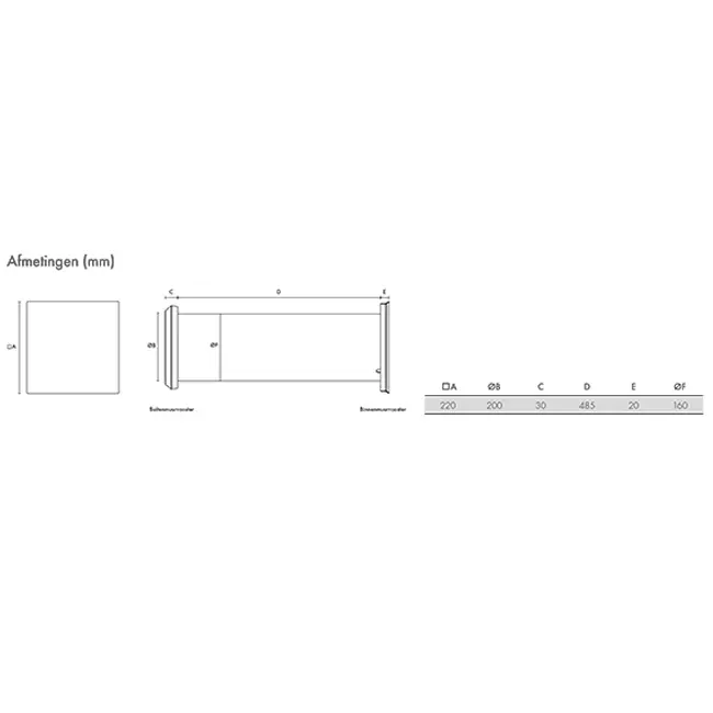 Vent-Axia Heat Save decentral varmegenvindingsenhed 160 mm