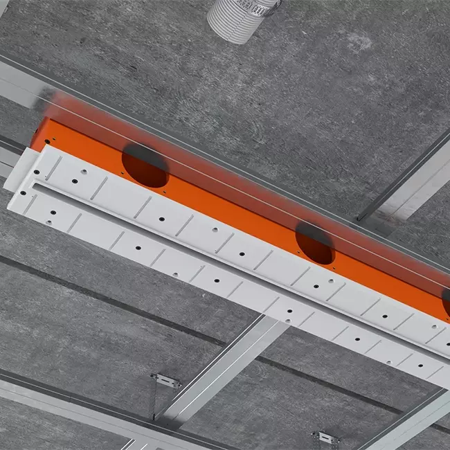 Ergovent rammeløs spaltediffusor 600 mm med tilslutningsdiameter 75 mm - profil