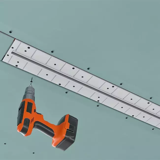 Ergovent rammeløs spaltediffusor 600 mm med tilslutningsdiameter 75 mm - profil