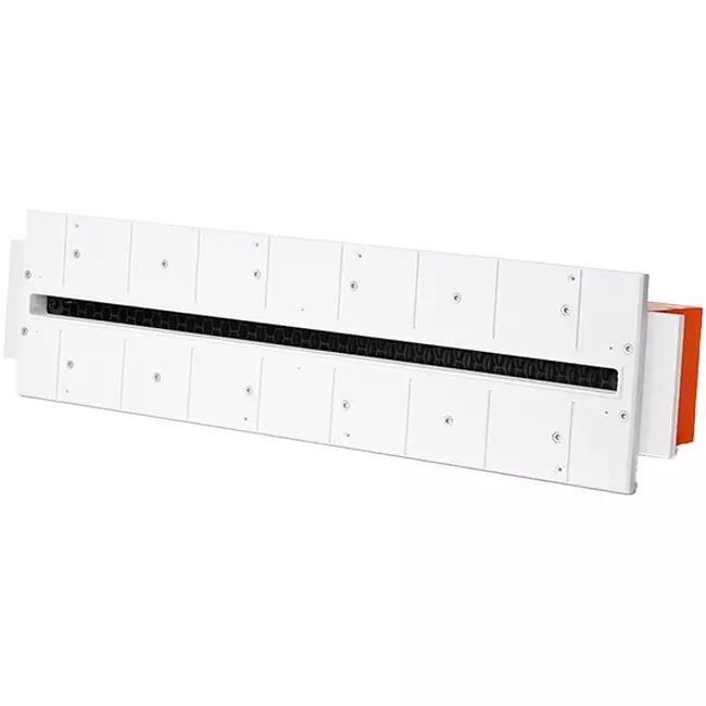 Ergovent rammeløs spaltediffusor 600 mm med tilslutningsdiameter 75 mm - profil (lodret)