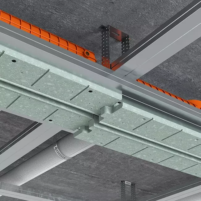 Ergovent rammeløs spaltediffusor 1050 mm med tilslutningsdiameter 75 mm - modulær - 1 spalte