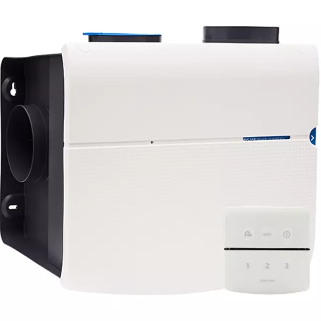 Orcon MVS-15RHB 550 m³/t + fugtighedsføler + RFT-styring - sikkerhedsstik