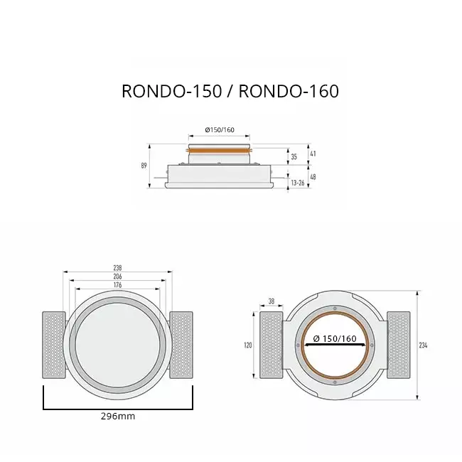 Ergovent rammeløs ventilationsventil rund 150 mm