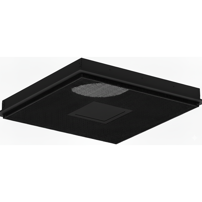 Perforeret loftsdiffusor til indblæsning og udsugning 595x595 mm - 160 mm - RAL 9005