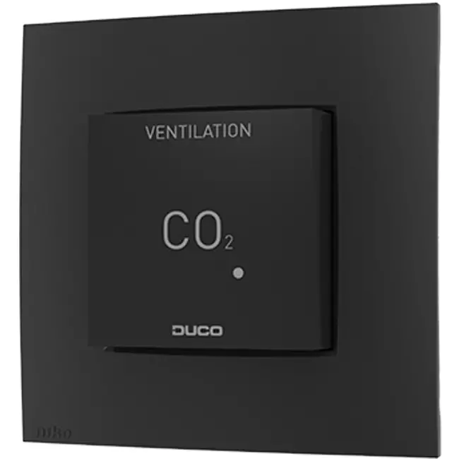 Duco CO2 rumsensor uden styring RF/Kabel sort