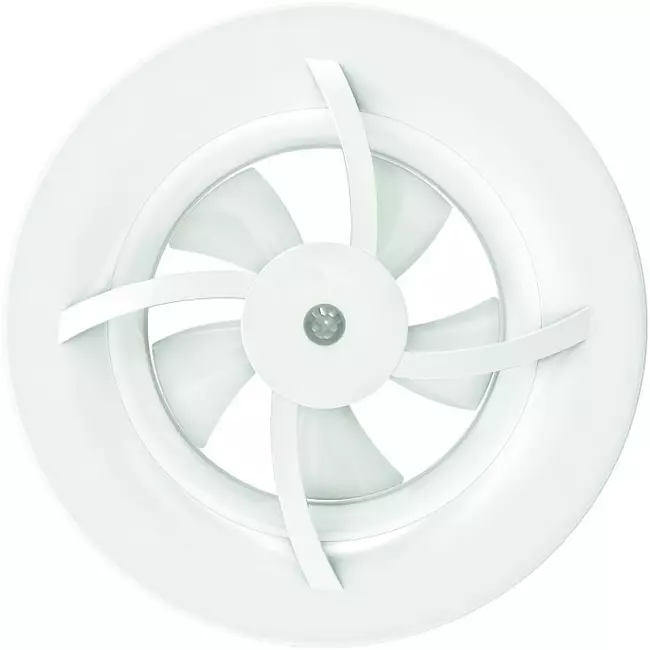 Solara badeværelsesventilator med heat mover - 100 mm diameter - mat hvid