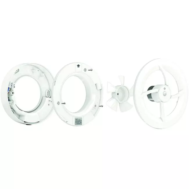Solara badeværelsesventilator med heat mover - 100 mm diameter - mat hvid
