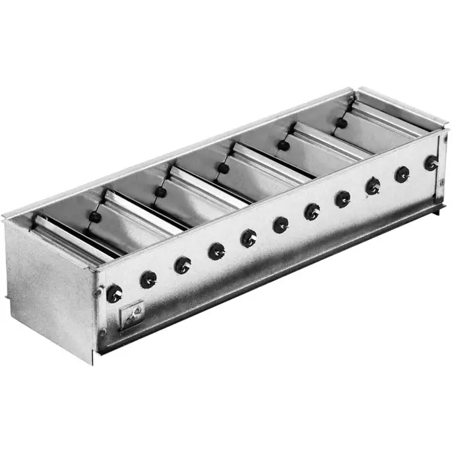 Dobbelt justerbart væggitter i aluminium med dæmper - med friktionsfjedre - 600x100 mm - RAL 9010
