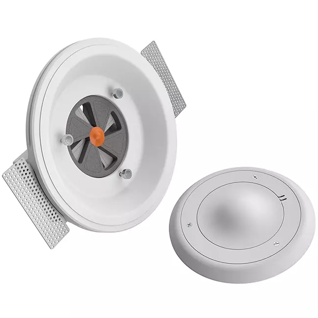 Ergovent indstikbar rammeløs ventilationsventil, rund, 100 mm – med Coanda-effekt
