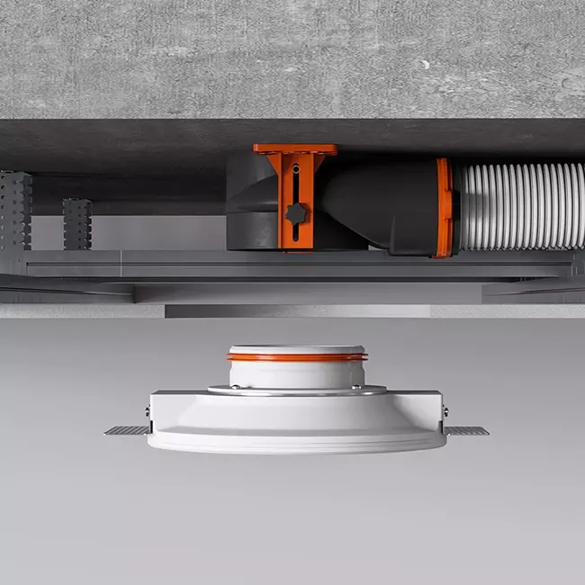 Ergovent indstikbar rammeløs ventilationsventil, rund, 100 mm – med Coanda-effekt