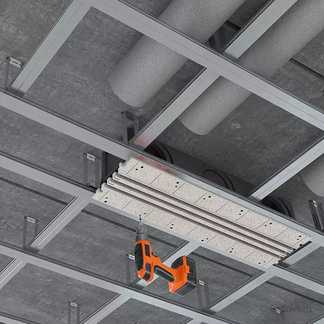 Ergovent rammeløs spaltediffusor 1000 mm med tilslutningsdiameter 160 mm - air-conditioning - 3 spalter