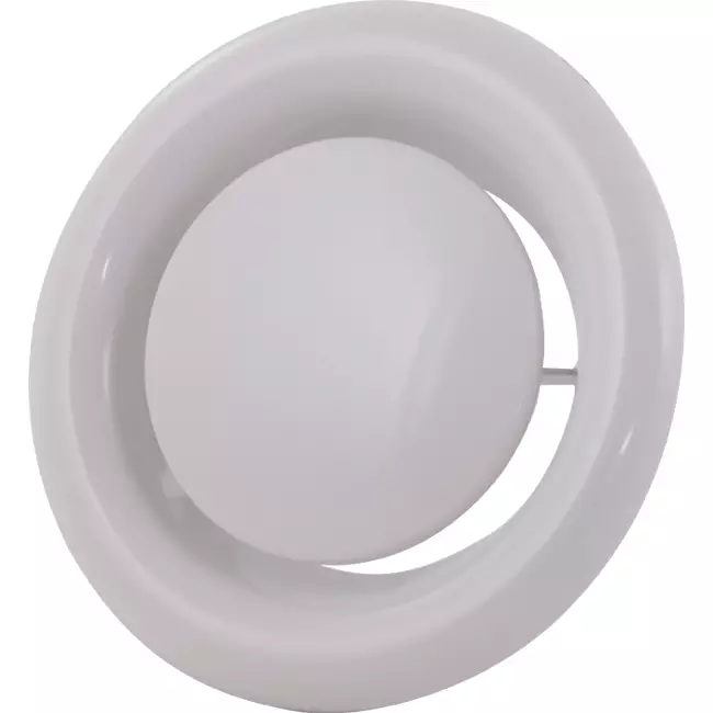 Ventilationsudblæsningsventil 100 mm metal - E-DVS100 RAL9016