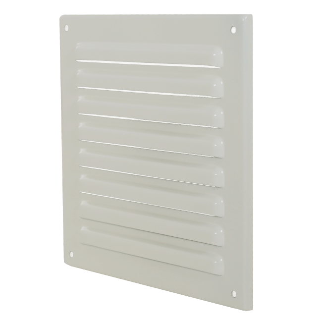 Ydre gitter firkantet 150x150mm aluminium - RAL9010
