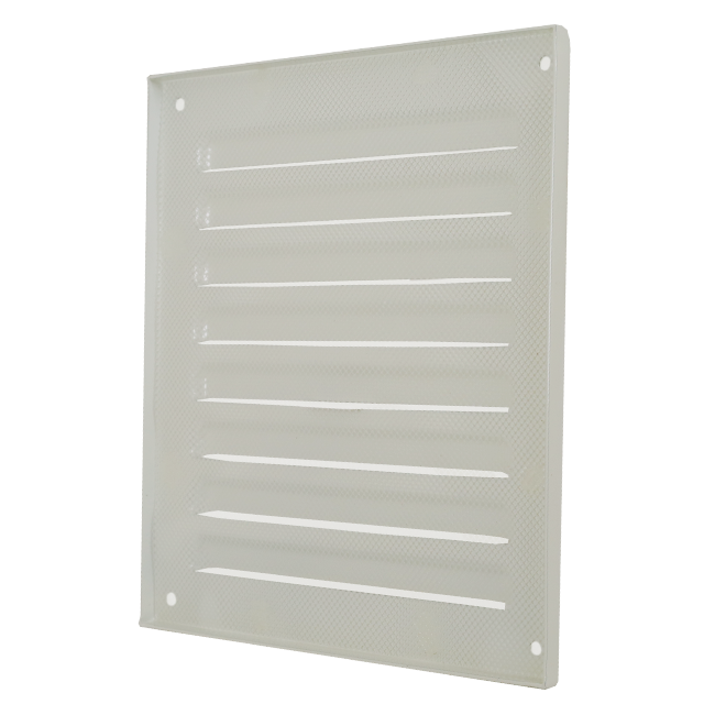 Ydre gitter firkantet 150x150mm aluminium - RAL9010
