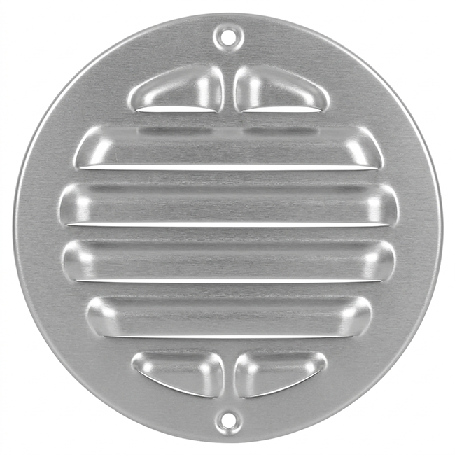 Udvendigt gitter rundt 200 mm - anodiseret aluminium
