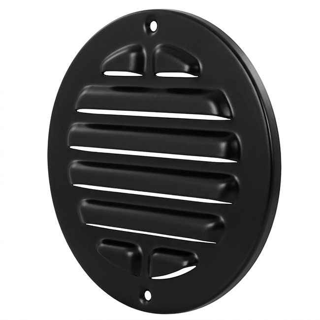 Udvendigt gitter cirkulært 200 mm aluminium - RAL9005 30% glans
