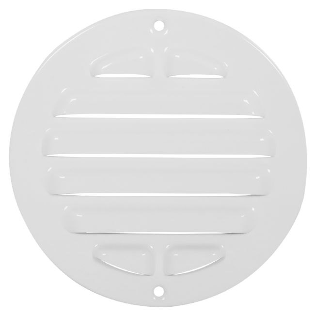 Udvendigt gitter rundt 80 mm aluminium - RAL9016