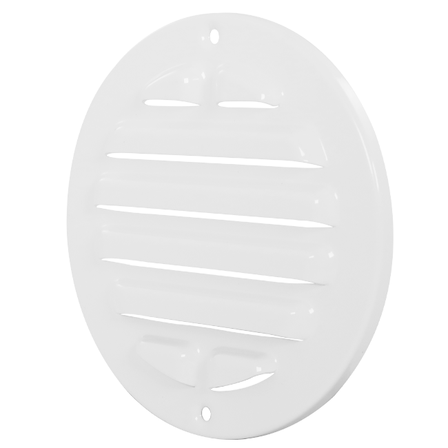 Udvendigt gitter rundt 80 mm aluminium - RAL9016