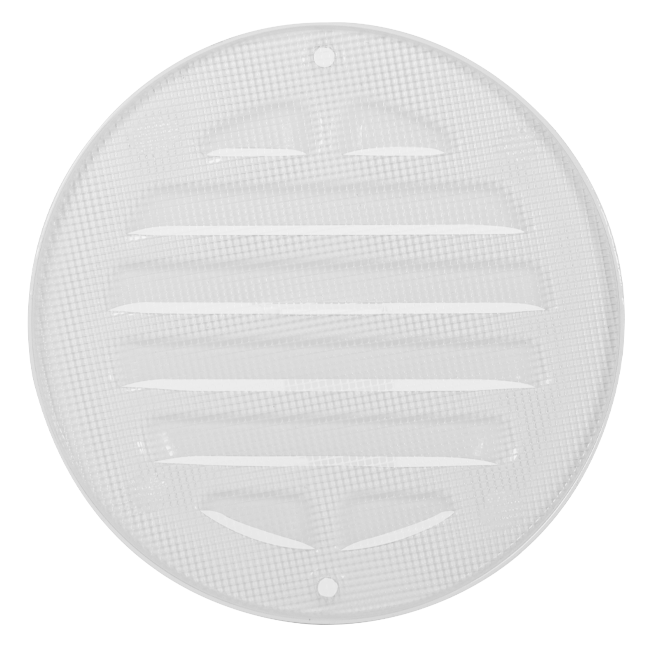 Udvendigt gitter rundt 80 mm aluminium - RAL9016